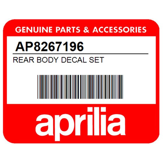 Aprilia AP8267196 Rear Body Decal Set