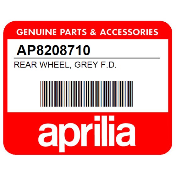 Aprilia AP8208710 Rear Wheel, Grey F.D.
