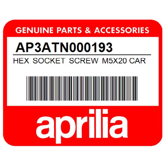 Aprilia AP3ATN000193 Hex Socket Screw M5x20 Carb