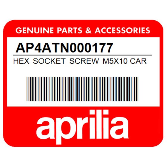 Aprilia AP4ATN000177 Hex Socket Screw M5x10 Carb
