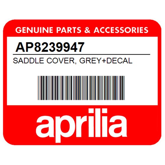 Aprilia AP8239947 Saddle Cover, Grey+Decal