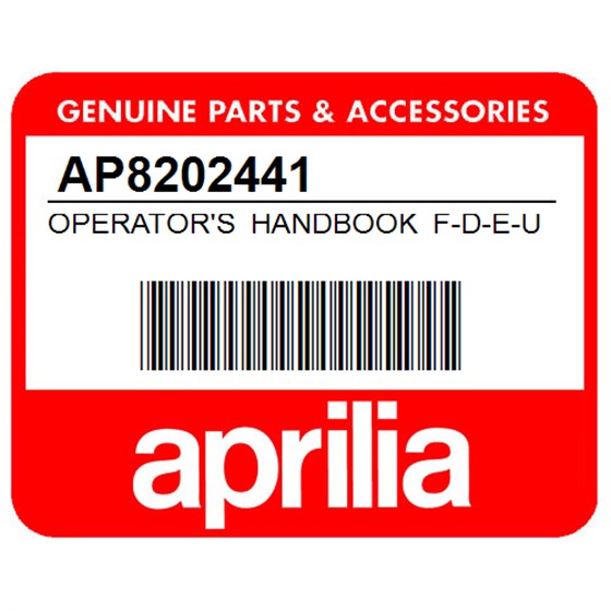 Aprilia AP8202441 Operator's Handbook F-D-E-Uk