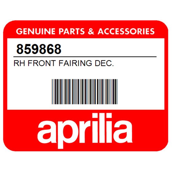 Aprilia 859868 Rh Front Fairing Dec.