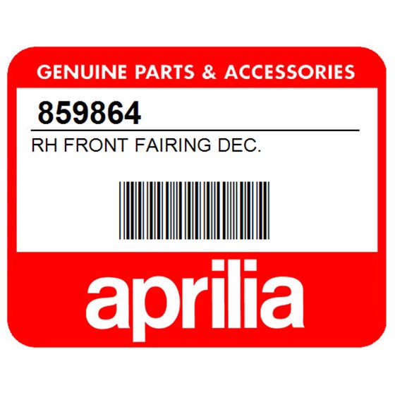 Aprilia 859864 Rh Front Fairing Dec.