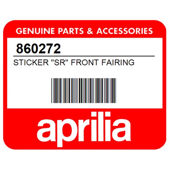 Aprilia 860272 Sticker "Sr" Front Fairing