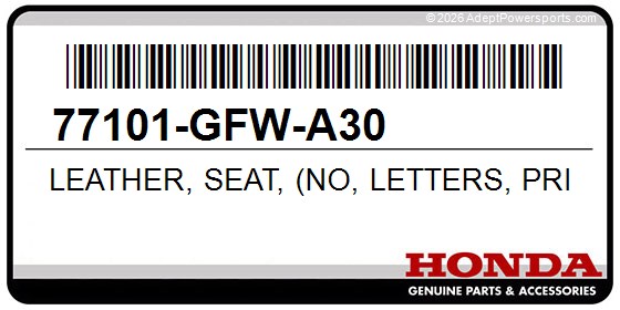 Honda 77101-GFW-A30 Leather, Seat, (No, Letters, Printed)