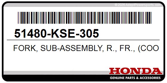 Honda 51480-KSE-305 Fork, Sub-Assembly, R., Fr., (Coo)