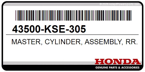 Honda 43500-KSE-305 Master, Cylinder, Assembly, Rr., Brake, (Coo)
