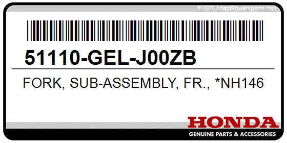 Honda 51110-GEL-J00ZB Fork, Sub-Assembly, Fr., *Nh146m*