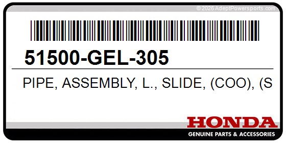 Honda 51500-GEL-305 Pipe, Assembly, L., Slide, (Coo), (Showa)