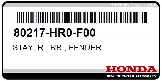 Honda 80217-HR0-F00 Stay, R., Rr., Fender