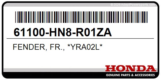 Honda 61100-HN8-R01ZA Fender, Fr., *Yra02l*