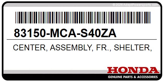 Honda 83150-MCA-S40ZA Center, Assembly, Fr., Shelter, *Nh1*