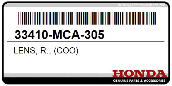 Honda 33410-MCA-305 Lens, R., (Coo)
