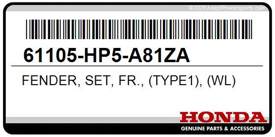Honda 61105-HP5-A81ZA Fender, Set, Fr., (Type1), (Wl)