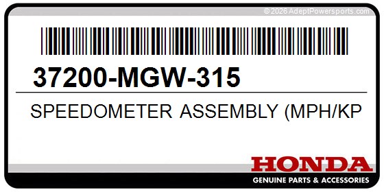 Honda 37200-MGW-315 Speedometer Assembly (Mph/Kph)(Coo)