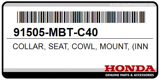 Honda 91505-MBT-C40 Collar, Seat, Cowl, Mount, (Inner)