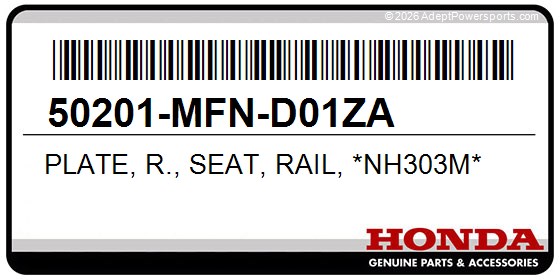 Honda 50201-MFN-D01ZA Plate, R., Seat, Rail, *Nh303m*