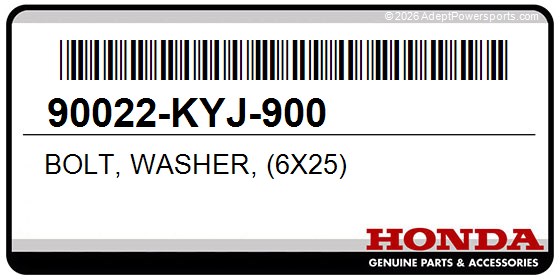 Honda 90022-KYJ-900 Bolt, Washer, (6X25)