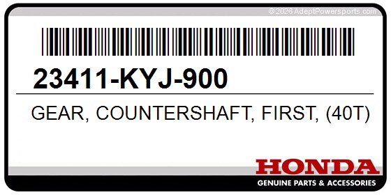 Honda 23411-KYJ-900 Gear, Countershaft, First, (40T)