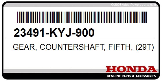 Honda 23491-KYJ-900 Gear, Countershaft, Fifth, (29T)