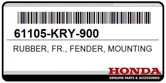 Honda 61105-KRY-900 Rubber, Fr., Fender, Mounting