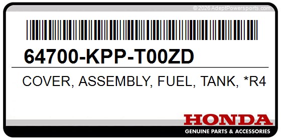Honda 64700-KPP-T00ZD Cover, Assembly, Fuel, Tank, *R4c*