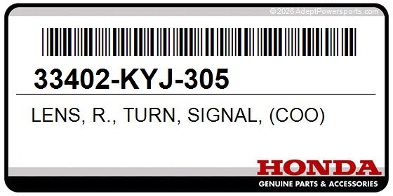 Honda 33402-KYJ-305 Lens, R., Turn, Signal, (Coo)