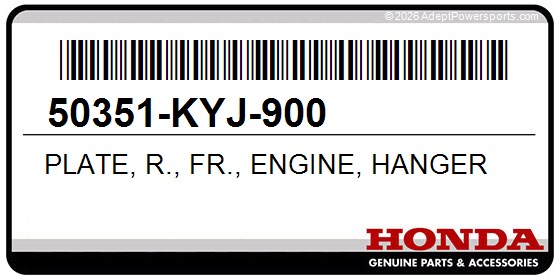 Honda 50351-KYJ-900 Plate, R., Fr., Engine, Hanger