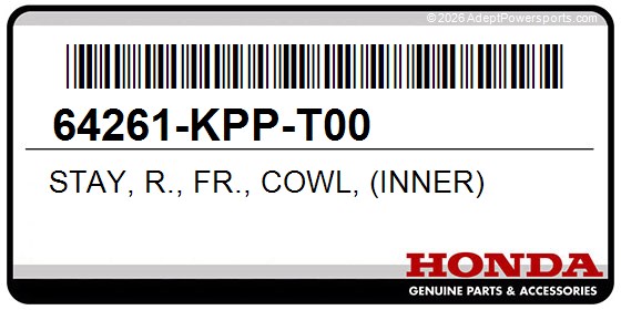 Honda 64261-KPP-T00 Stay, R., Fr., Cowl, (Inner)