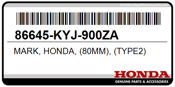 Honda 86645-KYJ-900ZA Mark, Honda, (80Mm), (Type2)