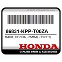 Honda 86831-KPP-T00ZA Mark, Honda, (55Mm), (Type1)