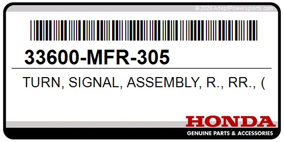 Honda 33600-MFR-305 Turn, Signal, Assembly, R., Rr., (Coo)