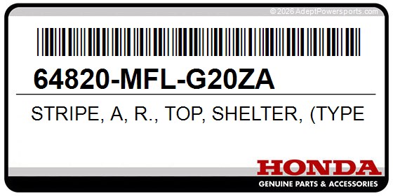 Honda 64820-MFL-G20ZA Stripe, A, R., Top, Shelter, (Type1)