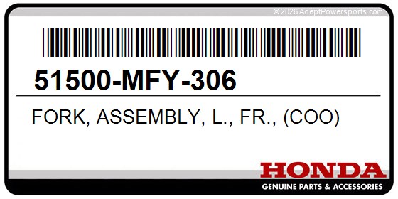 Honda 51500-MFY-306 Fork, Assembly, L., Fr., (Coo)