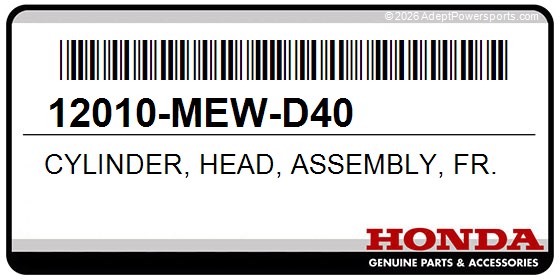 Honda 12010-MEW-D40 Cylinder, Head, Assembly, Fr.