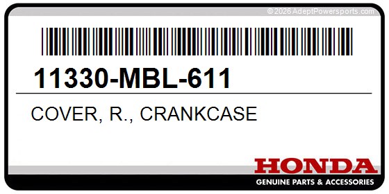 Honda 11330-MBL-611 Cover, R., Crankcase