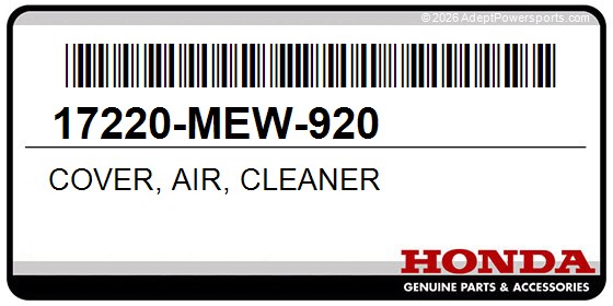 Honda 17220-MEW-920 Cover, Air, Cleaner