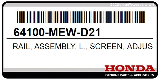 Honda 64100-MEW-D21 Rail, Assembly, L., Screen, Adjust