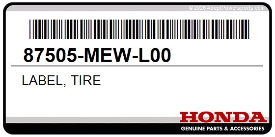 Honda 87505-MEW-L00 Label, Tire
