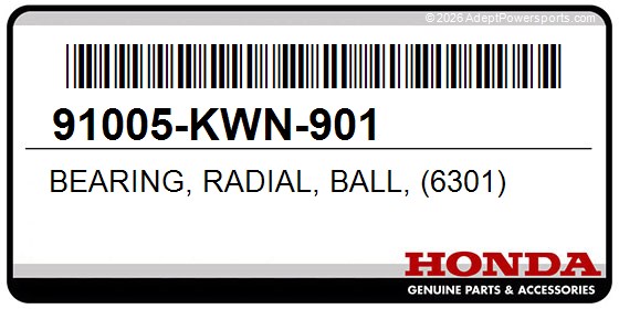 Honda 91005-KWN-901 Bearing, Radial, Ball, (6301)