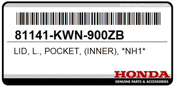 Honda 81141-KWN-900ZB Lid, L., Pocket, (Inner), *Nh1*