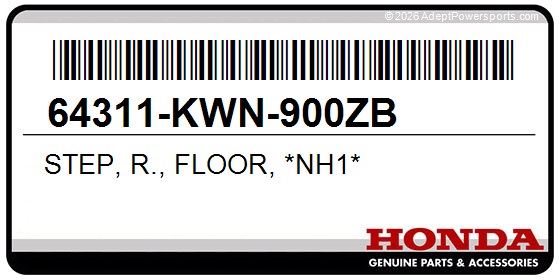 Honda 64311-KWN-900ZB Step, R., Floor, *Nh1*