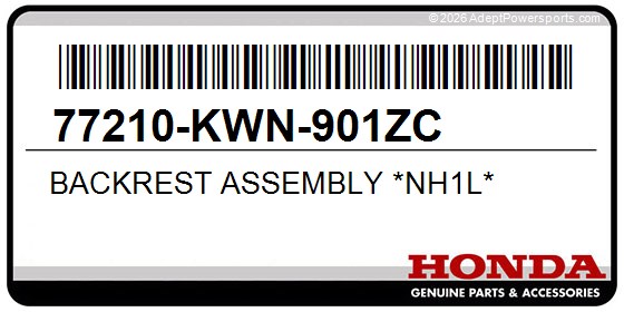 Honda 77210-KWN-901ZC Backrest Assembly *Nh1l*