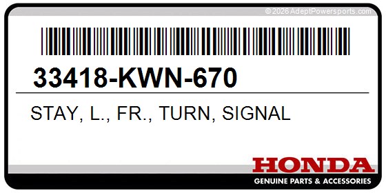 Honda 33418-KWN-670 Stay, L., Fr., Turn, Signal
