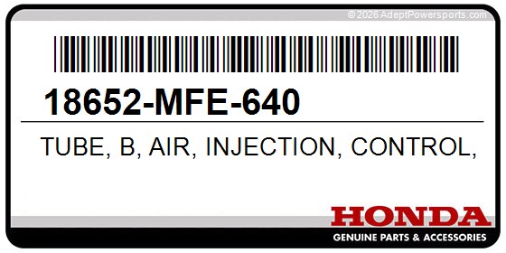 Honda 18652-MFE-640 Tube, B, Air, Injection, Control, Valve