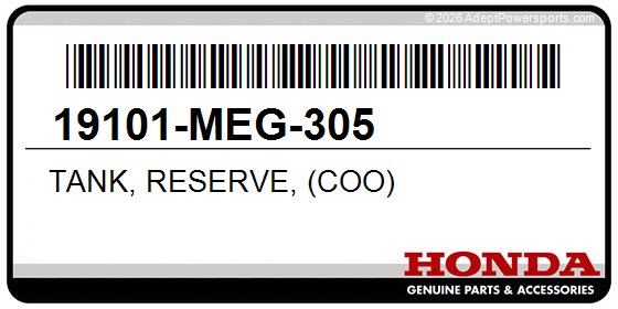 Honda 19101-MEG-305 Tank, Reserve, (Coo)