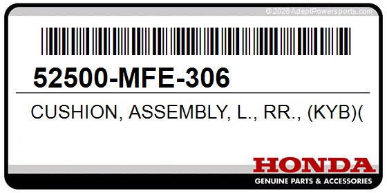 Honda 52500-MFE-306 Cushion, Assembly, L., Rr., (Kyb)(Coo)
