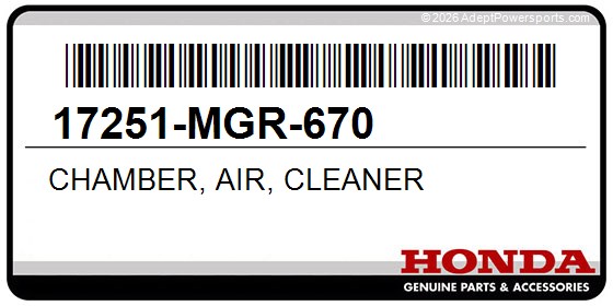 Honda 17251-MGR-670 Chamber, Air, Cleaner
