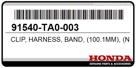 Honda 91540-TA0-003 Clip, Harness, Band, (100.1Mm), (Natural)